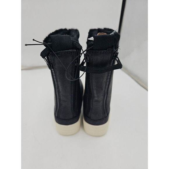 Cat &Jack Vegan Faux Fur Double Zipper Unisex Winter Boots Size 1 Black - Picture 3 of 3